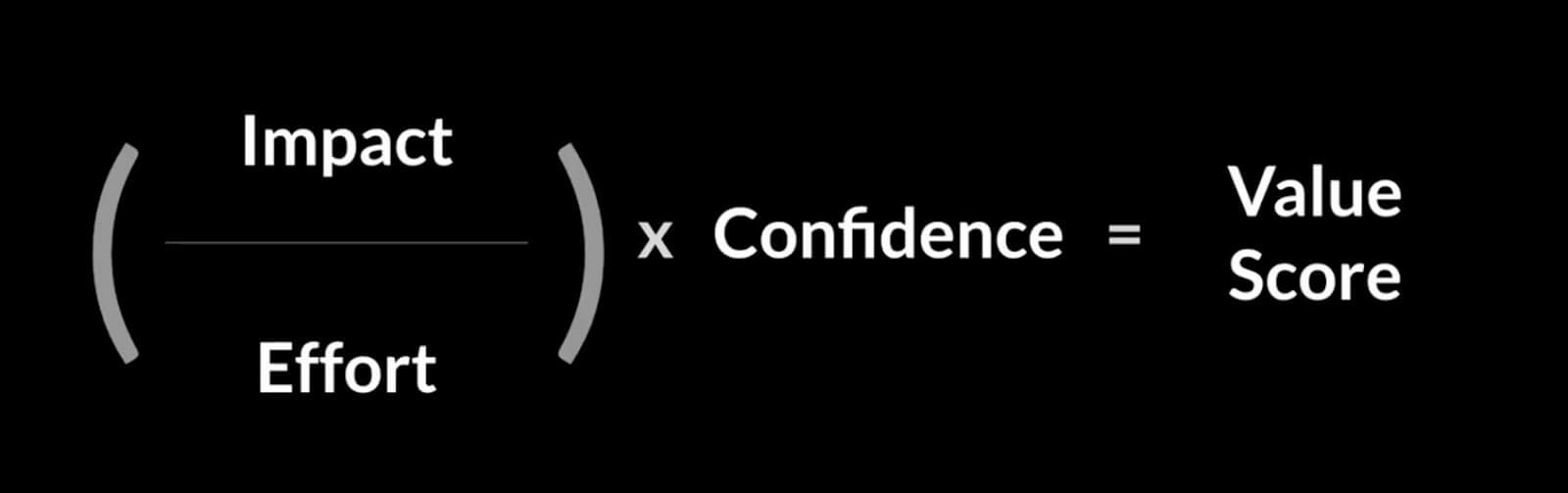 impact and effort x confidence = value score