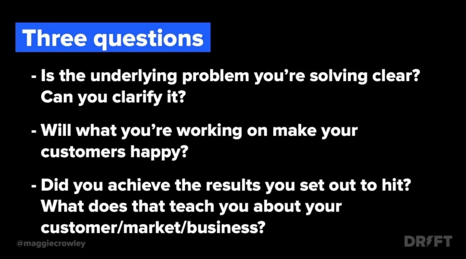 three questions to ask about customer outcomes