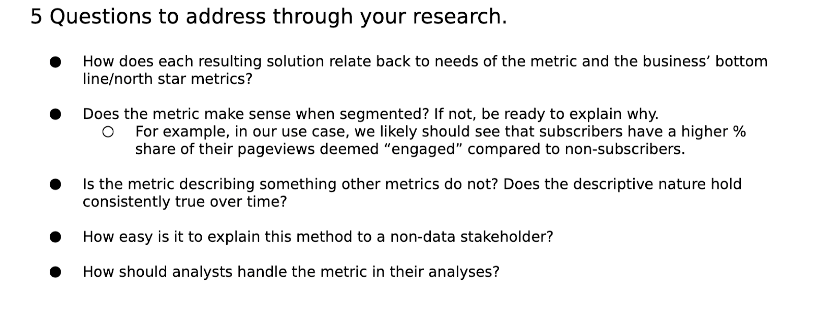 5 questions to address your product metrics research