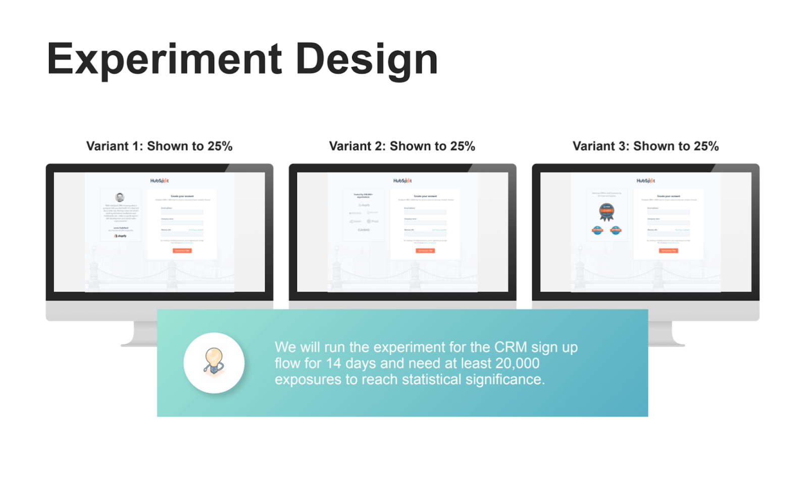 experiment design display